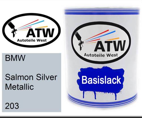 BMW, Salmon Silver Metallic, 203: 1L Lackdose, von ATW Autoteile West.